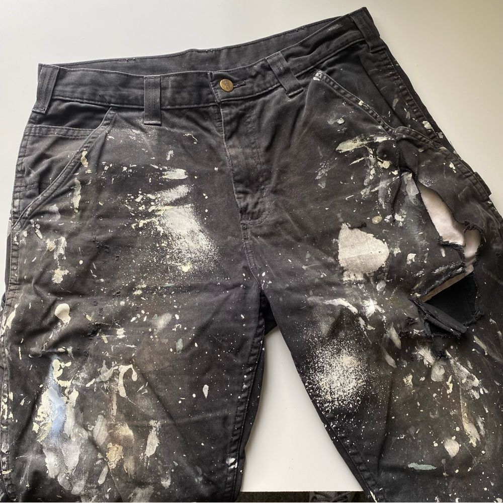DISTRESSED Carhartt Cutoff Shorts workwear size 33